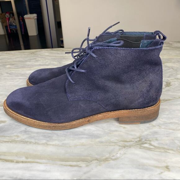 SKECHERS MARK NASON Mens Blue Suede Oxford Lace Up Boot Size 11.5 - Picture 1 of 7